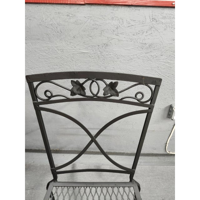Early 20th Century Salterini Mt. Vernon Wrought Iron Patio Chairs - Set of 8 For Sale - Image 10 of 11