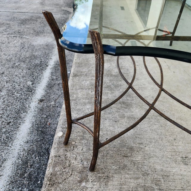 Vintage French Coffee Table Faux Bois For Sale In Miami - Image 6 of 15