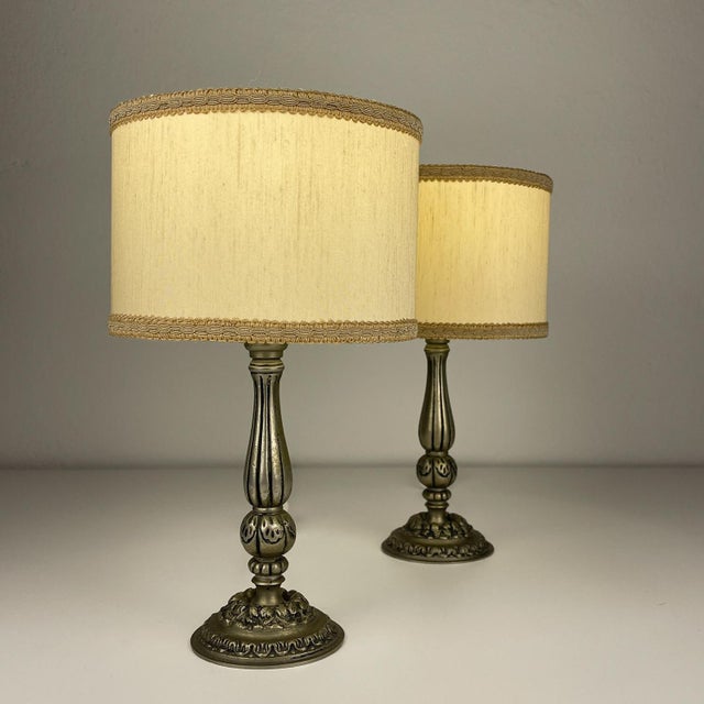 Vintage Metal Table Lamp, Italy 1960s, Set of 2 For Sale - Image 9 of 14