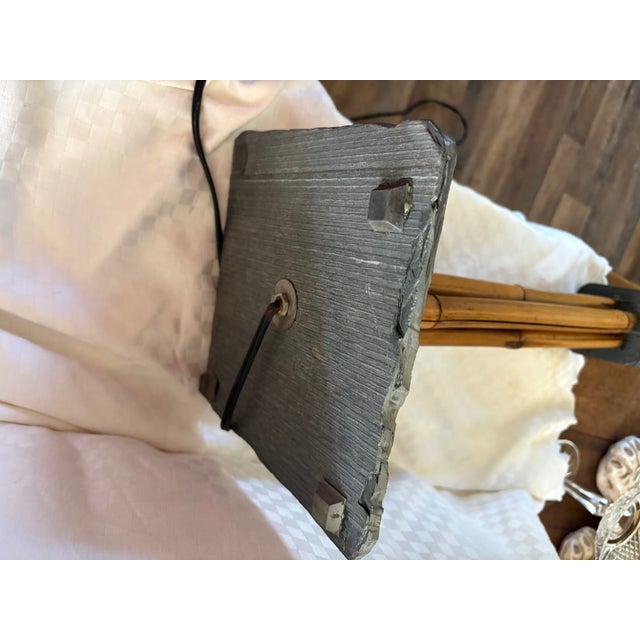 1950s Mid-Century Modern Bamboo and Slate Lamp For Sale - Image 15 of 18