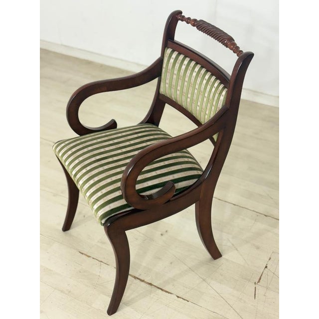 Upholstered Mahogany Dining Armchairs, Set of 2 For Sale - Image 5 of 14
