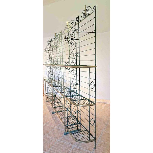 Bakers Shelf in Wrought Iron and Brass, 1900s For Sale - Image 15 of 18