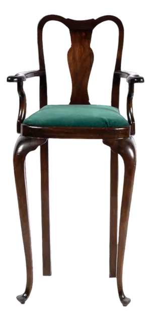 Antique English 19th Century Queen Anne Style Mahogany Child’s High Chair - 20” X 16” X 42”