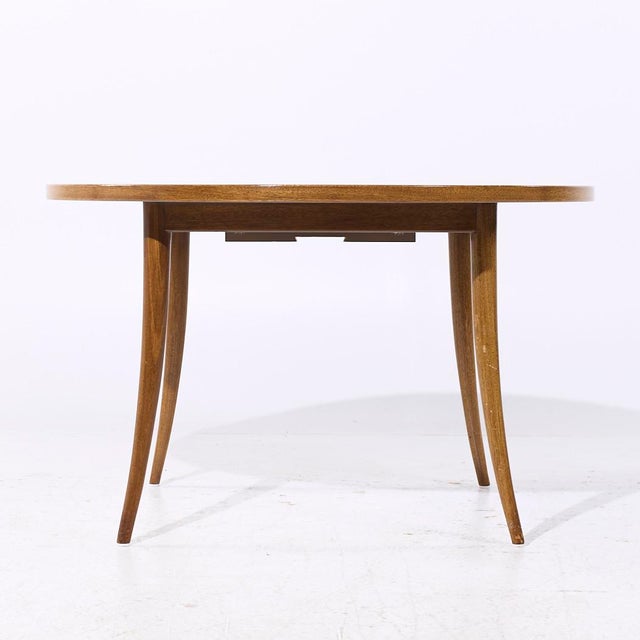 Mid 20th Century Harvey Probber Mid Century Bleached Mahogany Expanding Saber Leg Dining Table With 4 Leaves For Sale - Image 5 of 11
