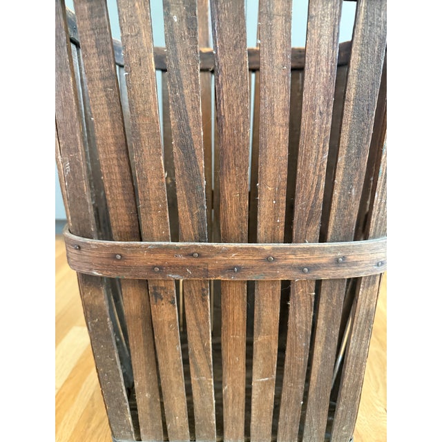 Wood Antique Bentwood Grocery Shopping Cart Pull Basket For Sale - Image 7 of 11