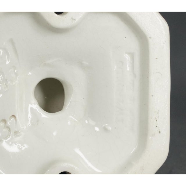 Vintage European White Ceramic Bathroom Cup Holder For Sale - Image 10 of 10