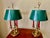An elegant pair of bouillotte table lamps made by Maison Millet in Paris as indicated by the stamp "Millet a Paris" on one...