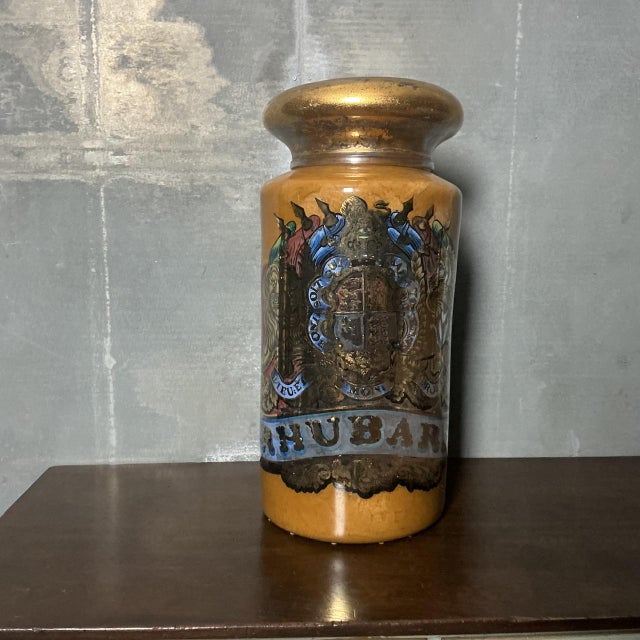 Large Victorian Apothecary Rhubarb Glass Jar, 1890 For Sale - Image 10 of 10
