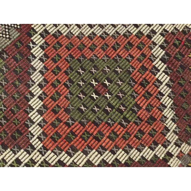 1960s Vintage Embroidered Kilim Rug - 81" X 134" For Sale - Image 5 of 11