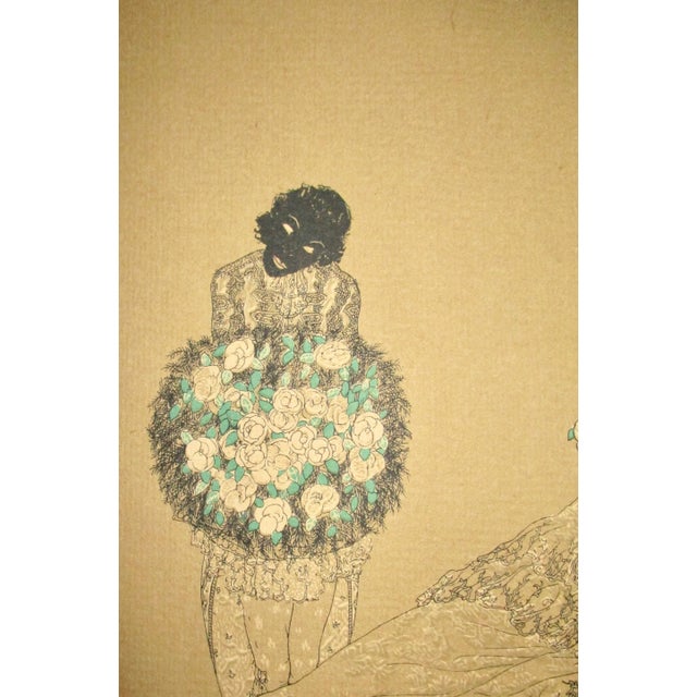 Pair of Line Block Print Illustrations Book Plates - a Pair For Sale - Image 9 of 10