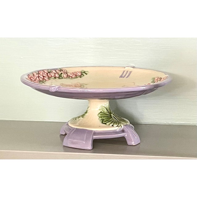 1920s Art Deco Eichwald Czechoslovakia Majolica Footed Cake/Pastry Stand For Sale - Image 9 of 10