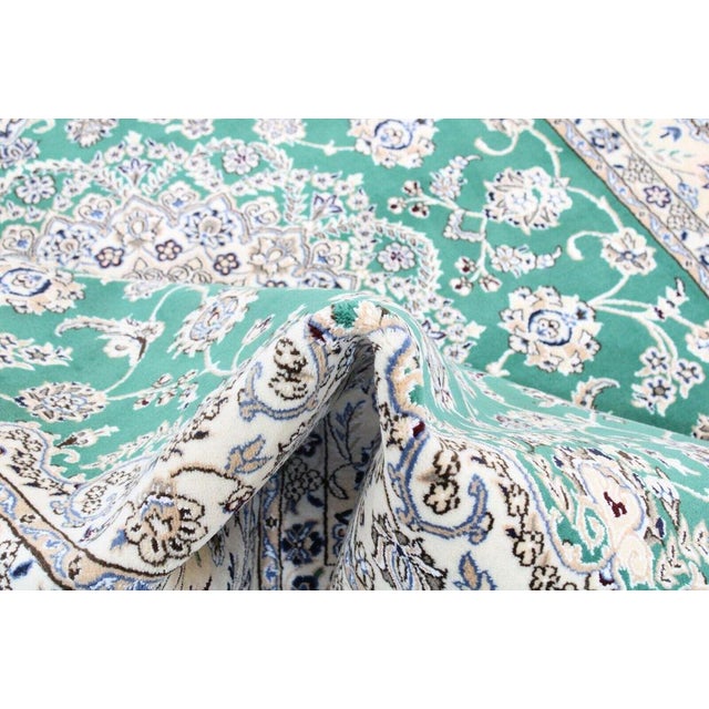 Hand-Knotted Nain Rug in Silk For Sale - Image 9 of 11