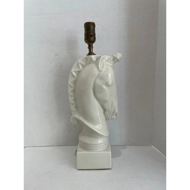 Art Deco White Horse Table Lamp 1930s-40s For Sale - Image 3 of 12