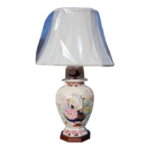 Vintage Mason's Ironstone Lamp in the Brocade Pattern