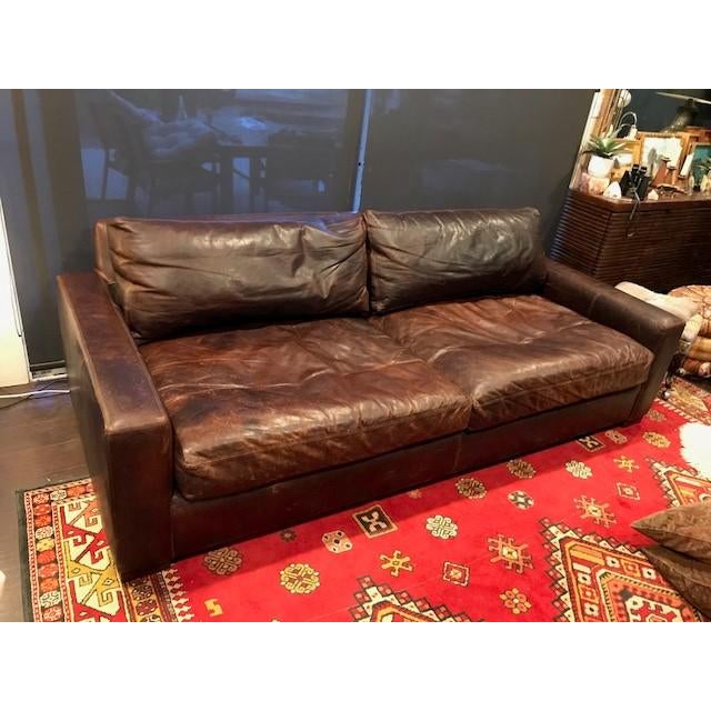 Restoration Hardware Leather Maxwell Sofa Chairish