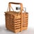 Tan 1950s French Bamboo Wicker 2 Wine Bottle Picnic Basket Bohemian Chic Mid-Century For Sale - Image 8 of 16