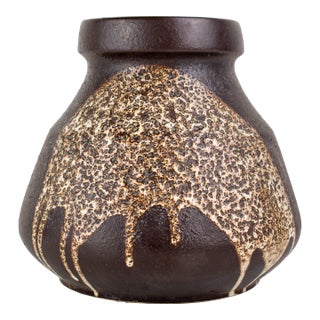 1970s Mid-Century Modern Lapid Pottery "Splat Lava" Hand-Painted Vase by Fiby For Sale