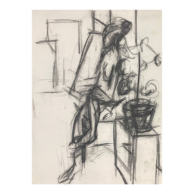 Richard Snyder Nude in the Studio Modern Drawing For Sale