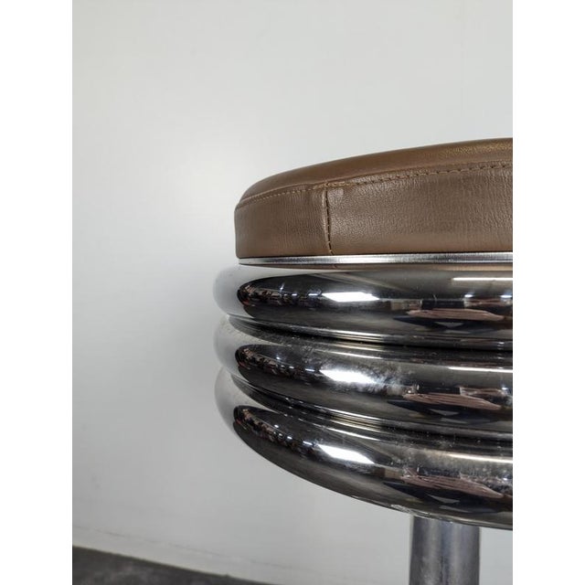 Chrome Bar Stool with Tulip Base, 1970s For Sale - Image 4 of 7