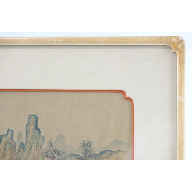 Original Antique Asian Painting on Silk, Framed – 19” x 16” This elegant antique Asian painting on silk captures a...
