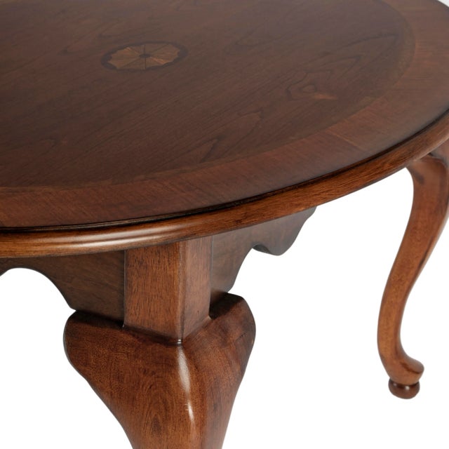 Wood Grace Oval 4 Legs Coffee Table, Medium Brown For Sale - Image 7 of 9