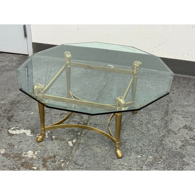 Traditional Drexel Furniture Connoisseur Collection Brass Coffee Table, Circa 1987 For Sale - Image 3 of 12