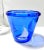 Vintage Etched Sailing Ship Glass Decanter With Cobalt Nautical Bar Bowl For Sale - Image 4 of 9