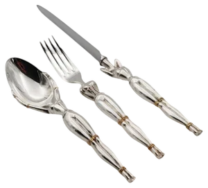 Pieces in Silver Bronze or Gold Bronze by Richard Lauret, Set of 3