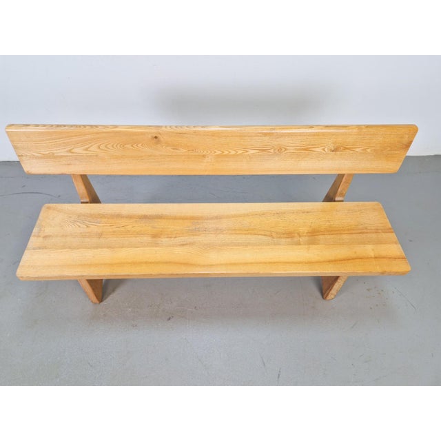 Brown Vintage Ash and Elm Bench, Denmark, 1960s For Sale - Image 8 of 11