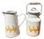 Large French Enamelware Pitcher and Milk Can with Geese Décor, 1950s, Set of 2 For Sale