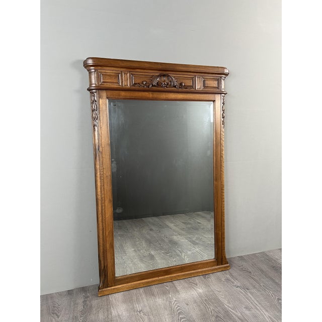 Wood Carved Wooden Mirror, Late 19th / Early 20th Century For Sale - Image 7 of 9