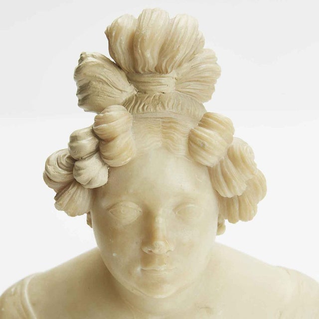 Giuseppe Benassai, Busts, 1884, Alabaster, Set of 2 For Sale - Image 3 of 9