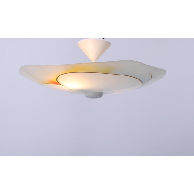 Glass Colored Dish Ceiling Lamp, 1950s For Sale - Image 4 of 15