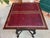 Antique Foyer Hall Table British Colonial Carved Wood Leather Flip Top Burmese For Sale - Image 10 of 12