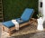 Contemporary Sunlounger in Natural & Navy For Sale - Image 4 of 7