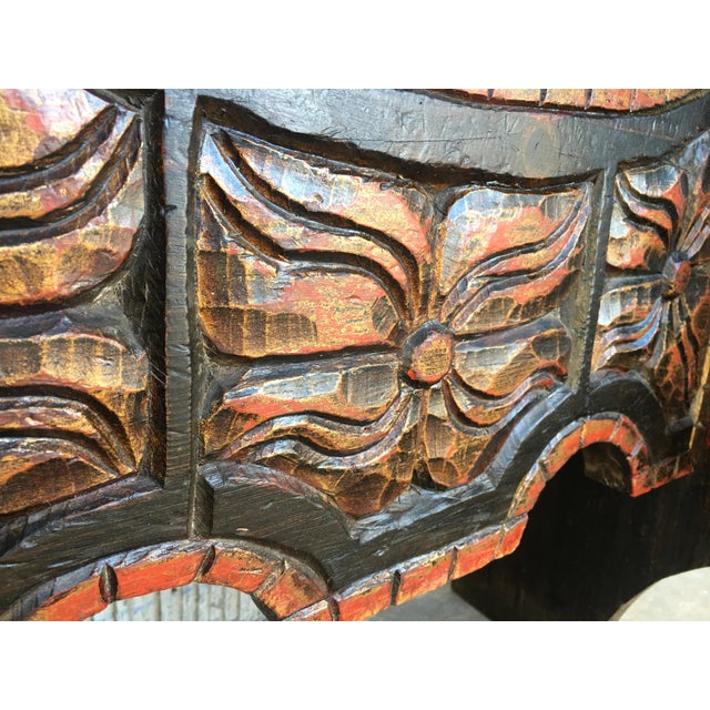 20th Century Carved and Polichromed Cabinet Bar on Stand Varqueno, Buffet, Spain For Sale - Image 12 of 13