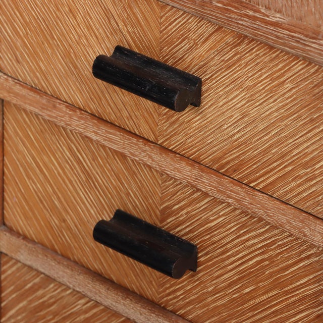 1940s A Small English Art Deco Cerused Oak Desk, C. 1940. For Sale - Image 5 of 9