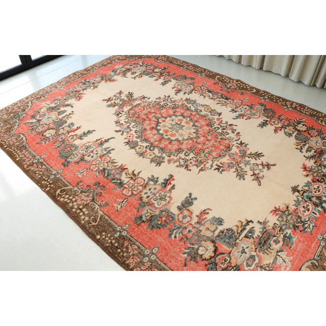 Mid 20th Century Turkish Home Living Tribal Carpet For Sale - Image 6 of 10