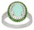 14k White Gold Diamond & Green Opal Chrome Diopside Cabochon Ring, 8 For Sale