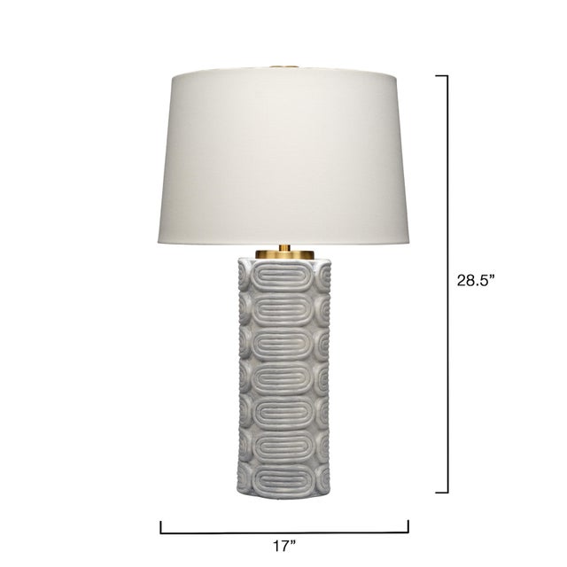 Modern Jamie Young Wright Table Lamp in Light Blue Reactive Glaze For Sale - Image 3 of 6