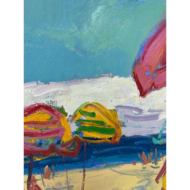 Wood Impressionistic Seascape Original Oil Painting For Sale - Image 7 of 9