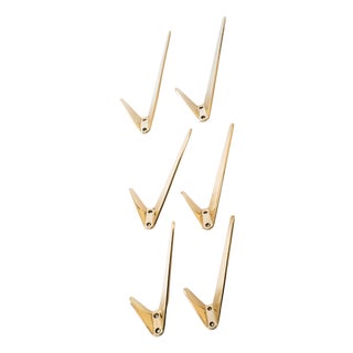Asymetric Wall Hooks by Hertha Baller, Austria, 1950s, Set of 6 For Sale