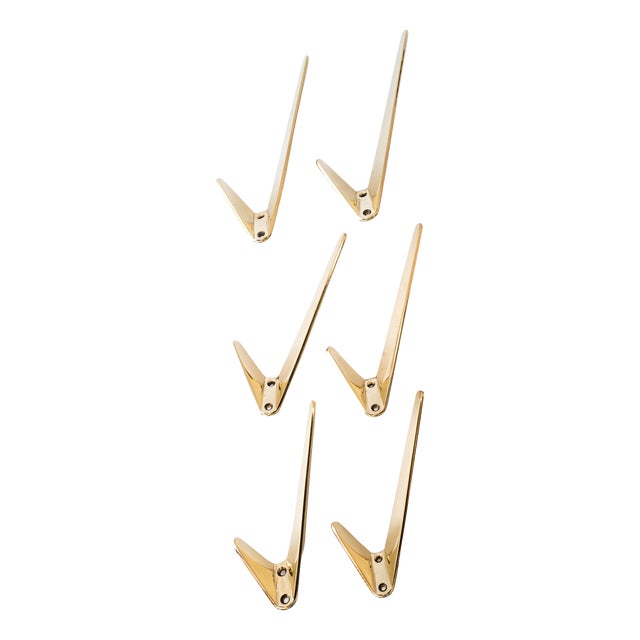 Asymetric Wall Hooks by Hertha Baller, Austria, 1950s, Set of 6 For Sale