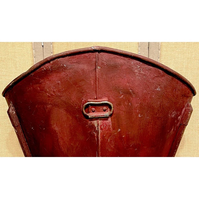 Wood Antique Chateauneuf de Pape Red & Gilt Zinc Grape Hod For Sale - Image 7 of 8