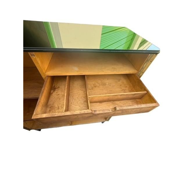 Vintage Scandinavian Linen Cabinet Attributed to Bodafors With Black Mirror Top For Sale - Image 9 of 18