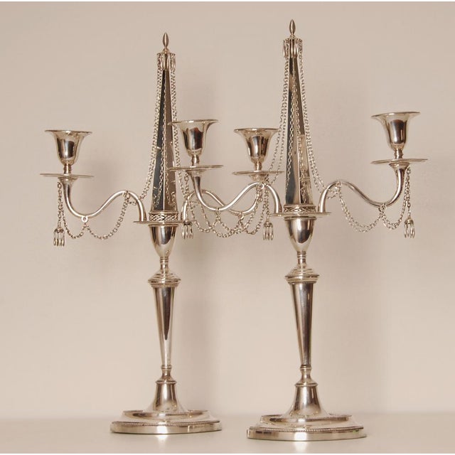 Antique Empire Sterling Silver Candleholders, 1853, Set of 2 For Sale - Image 6 of 16