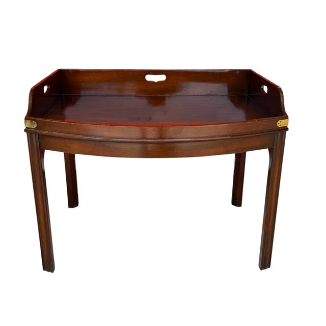 1970s 1970s Kittinger Williamsburg-Style Mahogany Tray-Top Table For Sale - Image 5 of 11