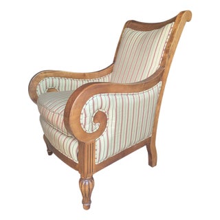 Laura Ashley English Cottage Style Rolled Arm Upholstered Chair for Kincaid Furniture For Sale
