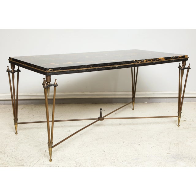 Gilbert Poillerat Bespoke Bronze and Iron Coffee Table Inspired by Gilbert Poillerat For Sale - Image 4 of 6