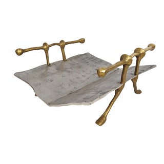 Magazine Rack in Bronze and Aluminium by David Marshall, 1980s For Sale